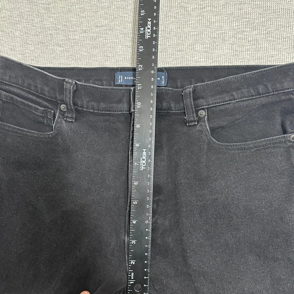 Everlane Uniform Relaxed‎ Straight Fit Denim Jeans Black Mens Size 33x30